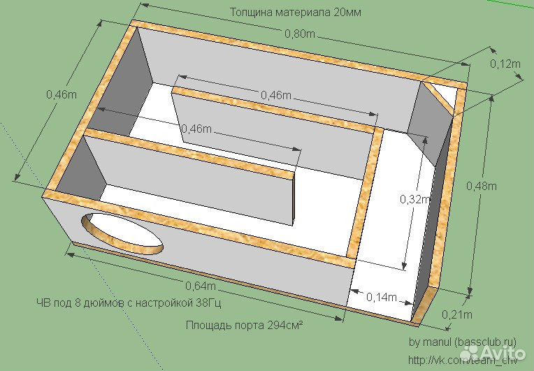 Расчет чв короба для динамика