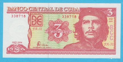 Куба 3 песо 2004 года Че Гевара