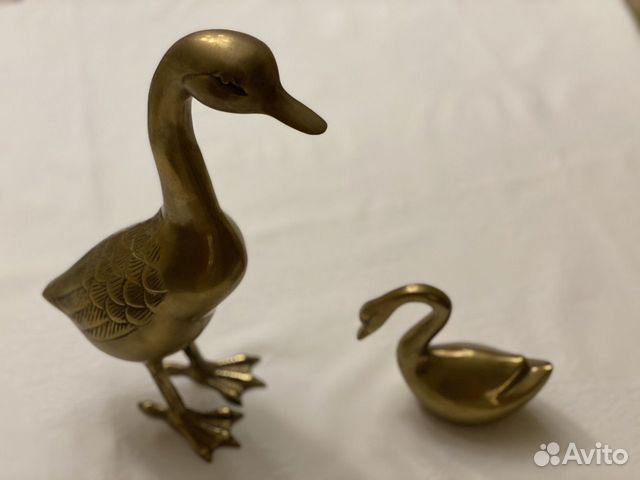 Гусь и лебедь, латунь, произведение советских маст