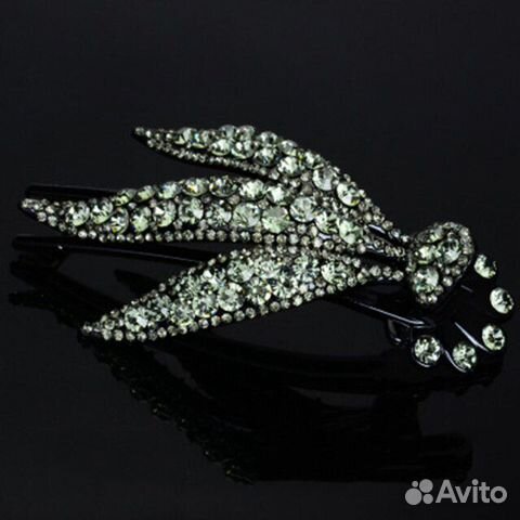 Заколка боковой краб со стразами