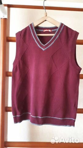 Жилет школьный бордовый р. 152