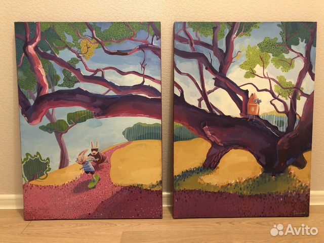 Диптих 50х70 «Страна чудес» для детской