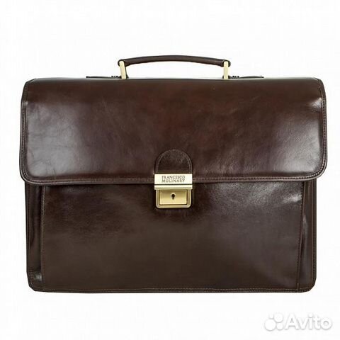 Мужской кожаный портфель Francesco Molinary новый