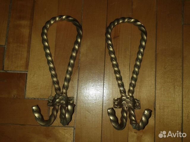 Вешалка крючки латунь* 2 крючка держатель ключница