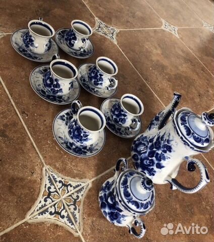 Чайный сервиз ссср, Гжель авт. Хазова