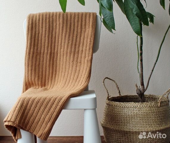 Плед детский вязаный на выписку