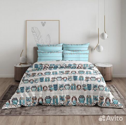 Белье постельное Олени / Совы 1,5 спальное