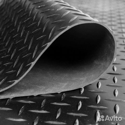 Дорожка резиновая рифлёная прочная Н-3мм