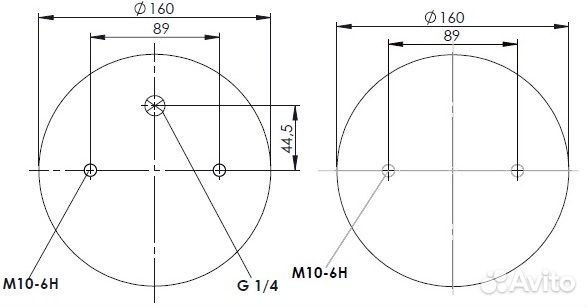 Пневмоподушка WBR 2RC-220-4K (2В220) пневмодомкрат