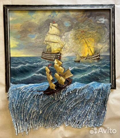 Живопись в кованой раме Бриг 