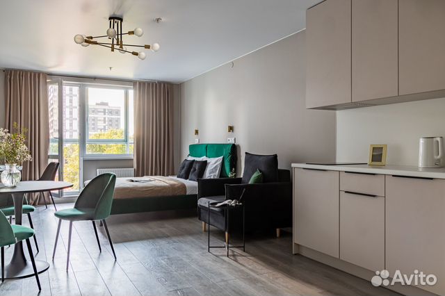 

Квартира-студия, 28 м², 2 кровати