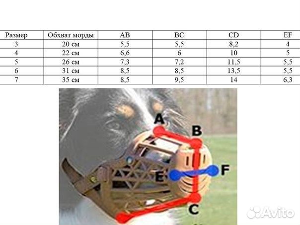 Как правильно подобрать намордник для собаки схема