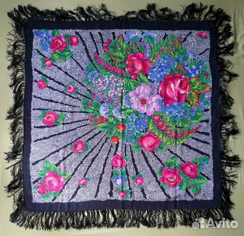 Платок Шифон натур Старинный 90 Х 90см 70 гг СССР Платок Шифон натур Старинный 90 Х 90см 70 гг СССР