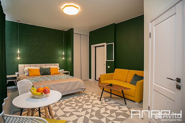 

Квартира-студия, 27 м², 2 кровати
