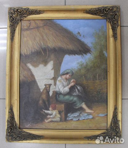 Картина «Крестьянка с ребенком». Картон. Масло