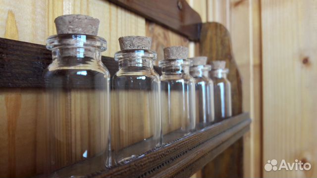 Стеклянные бутылочки с пробкой, 10 мл Стеклянные бутылочки с пробкой, 10 мл