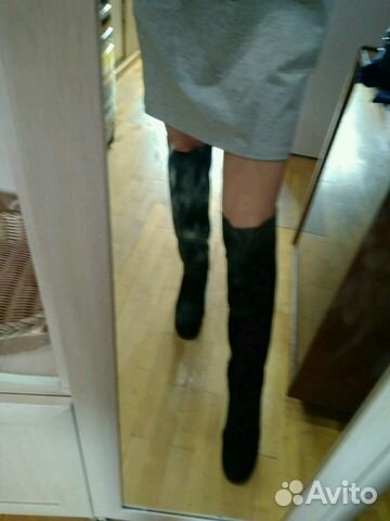 Сапоги ботфорты замша