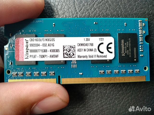 Оперативная память Sodimm ddr3l 2 GB