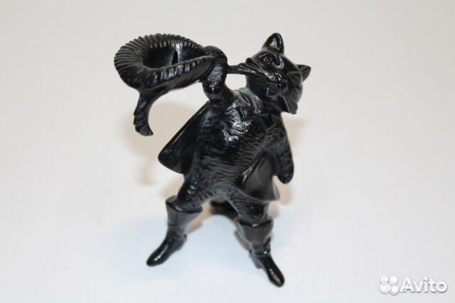 Подсвечник Кот в сапогах чугун СССР Подсвечник Кот в сапогах чугун СССР