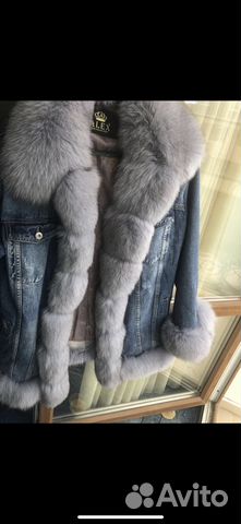 Куртка с мехом джинсовая тёплая подходит для минус