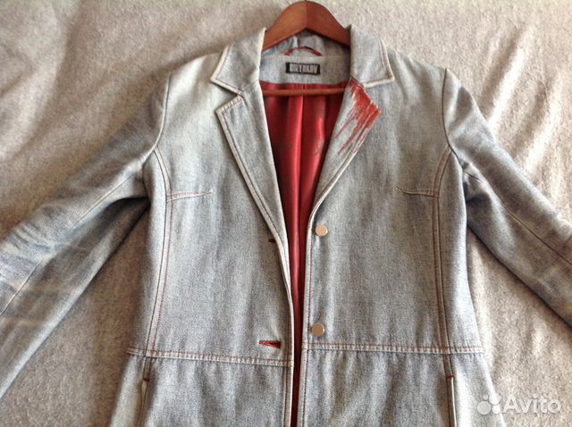 Пальто дизайнерское джинсовое biriukov S-M Пальто дизайнерское джинсовое biriukov S-M