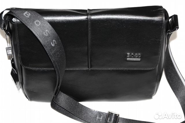 Мужская кожаная сумка H.Boss A4 new black Мужская кожаная сумка H.Boss A4 new black
