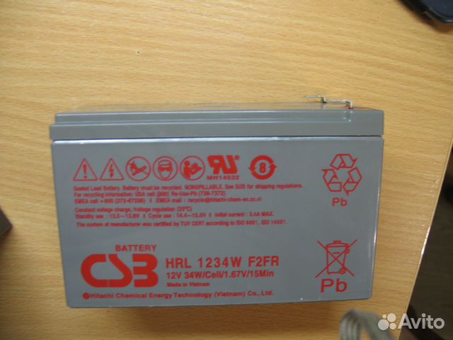 Аккумулятор csb hr1234w f2