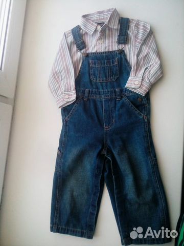 Джинсовый комбинезон Carters, рубашка OshKosh Джинсовый комбинезон Carters, рубашка OshKosh