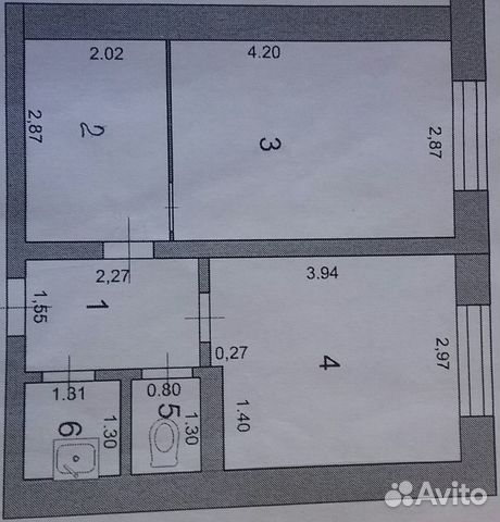 2-к квартира, 36.2 м², 3/5 эт.