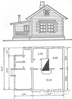 Чертеж деревенского дома