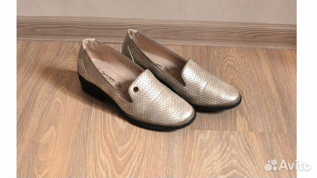 Туфли женские, слиперы, лоферы, золотистые, 38