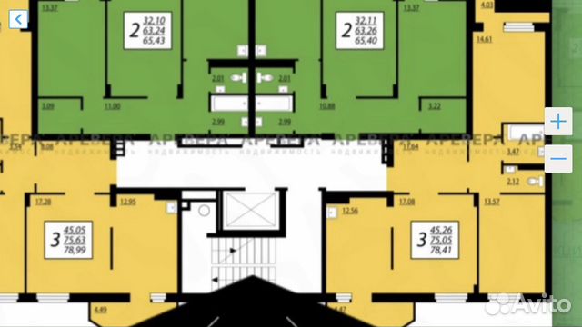 3-к квартира, 78.4 м², 2/9 эт.