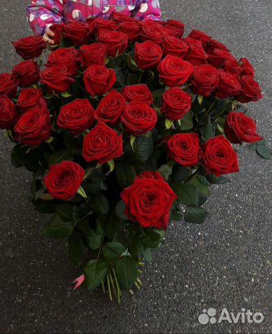 Цветы, 51 роза, Ред Наоми 70см, доставка