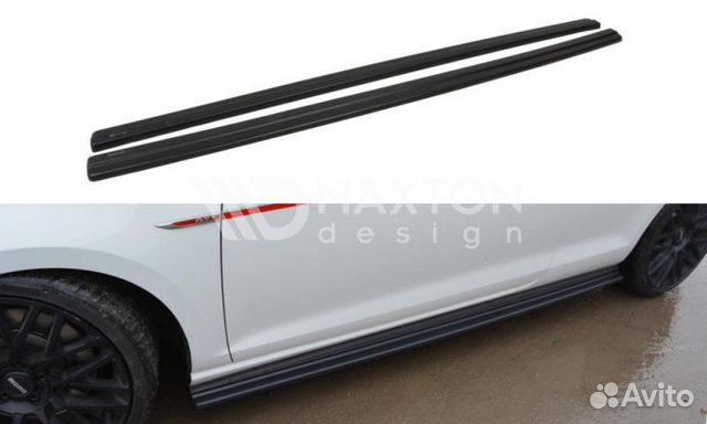 Накладки на пороги на VW Golf 7 GTI Накладки на пороги на VW Golf 7 GTI