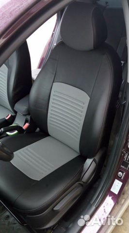 Чехлы из экокожи Nissan Qashqai Турин черно серый Чехлы из экокожи Nissan Qashqai Турин черно серый