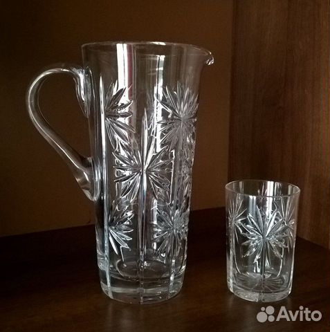 Кувшин со стаканом хрустальные. СССР