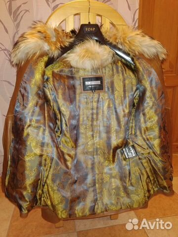 Кожаная куртка с мехом енота утеплённая Кожаная куртка с мехом енота утеплённая