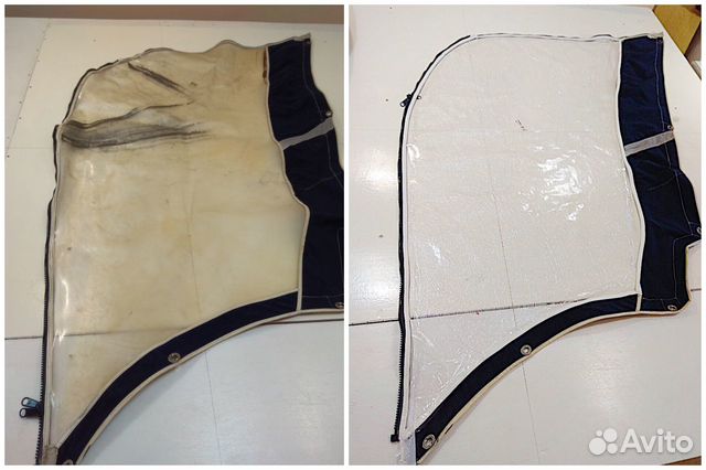 Ремонт тентов для лодок, замена окошек