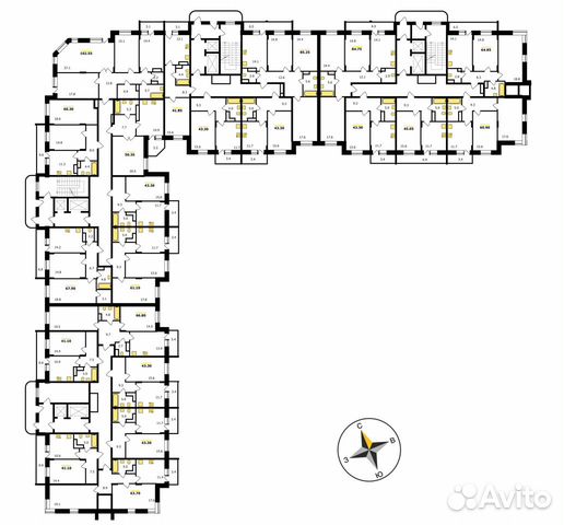 1-к квартира, 43.3 м², 2/19 эт. 1-к квартира, 43.3 м², 2/19 эт.