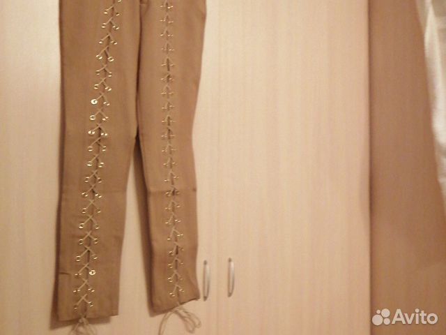 Бежевые Брюки Хлопок Стрейч Бежевые Брюки Хлопок Стрейч