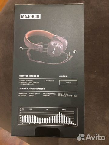 Новые наушники Marshall Major III коричневые