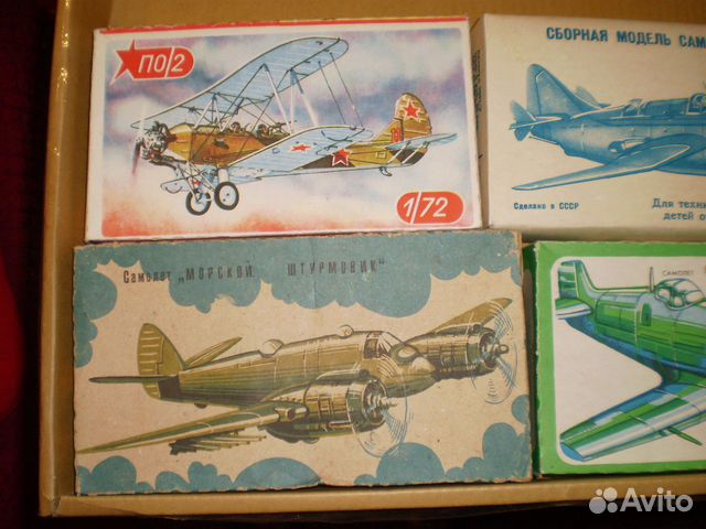 Модели самолетов сборные (СССР 1:72) 5шт