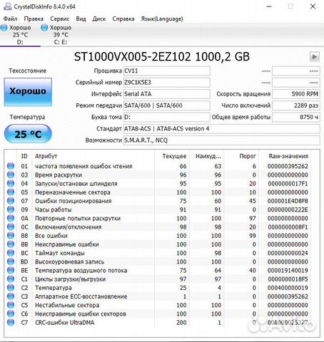 Жёсткий диск 1 Тб Seagate SkyHawk