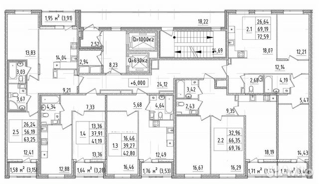 1-к квартира, 41.2 м², 9/14 эт.