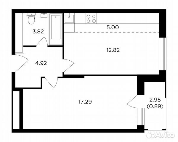 2-к квартира, 44.7 м², 14/25 эт.