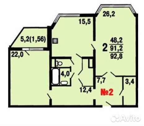 2-к квартира, 90.9 м², 25/25 эт. 2-к квартира, 90.9 м², 25/25 эт.