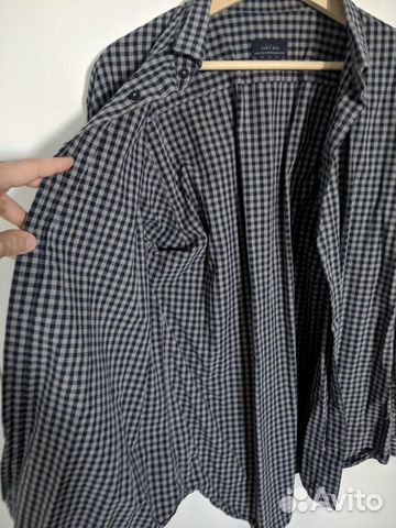 Серая клетчатая мужская рубашка Zara Man, XL Серая клетчатая мужская рубашка Zara Man, XL