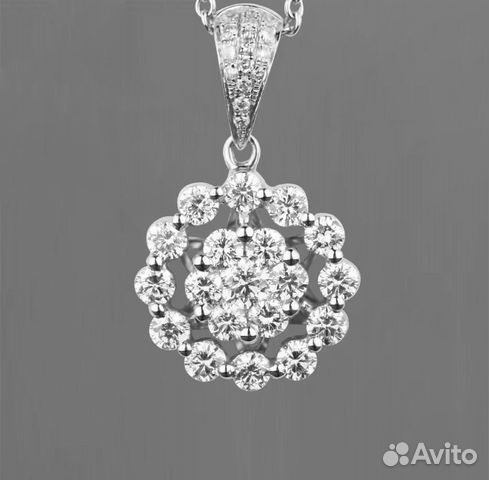 Золотая подвеска Grissoni с цепью и брил. 0.7 ct Золотая подвеска Grissoni с цепью и брил. 0.7 ct