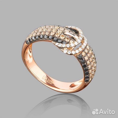 Золотое кольцо с бриллиантами 0.75Ct