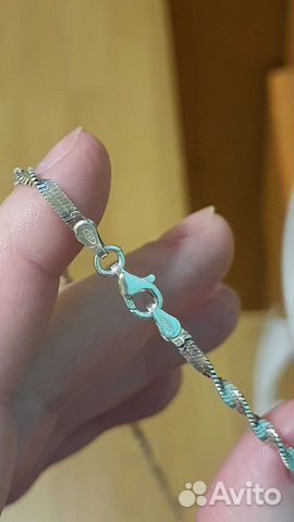 Серебряная цепь колье 50 см алмазная грань